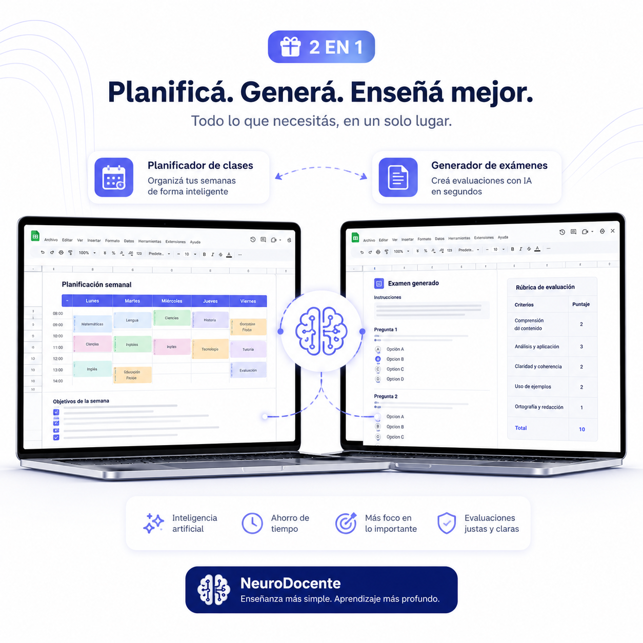 ¡Combo Completo NeuroDocente! - Planificador Docente IA + Generador de Exámenes IA