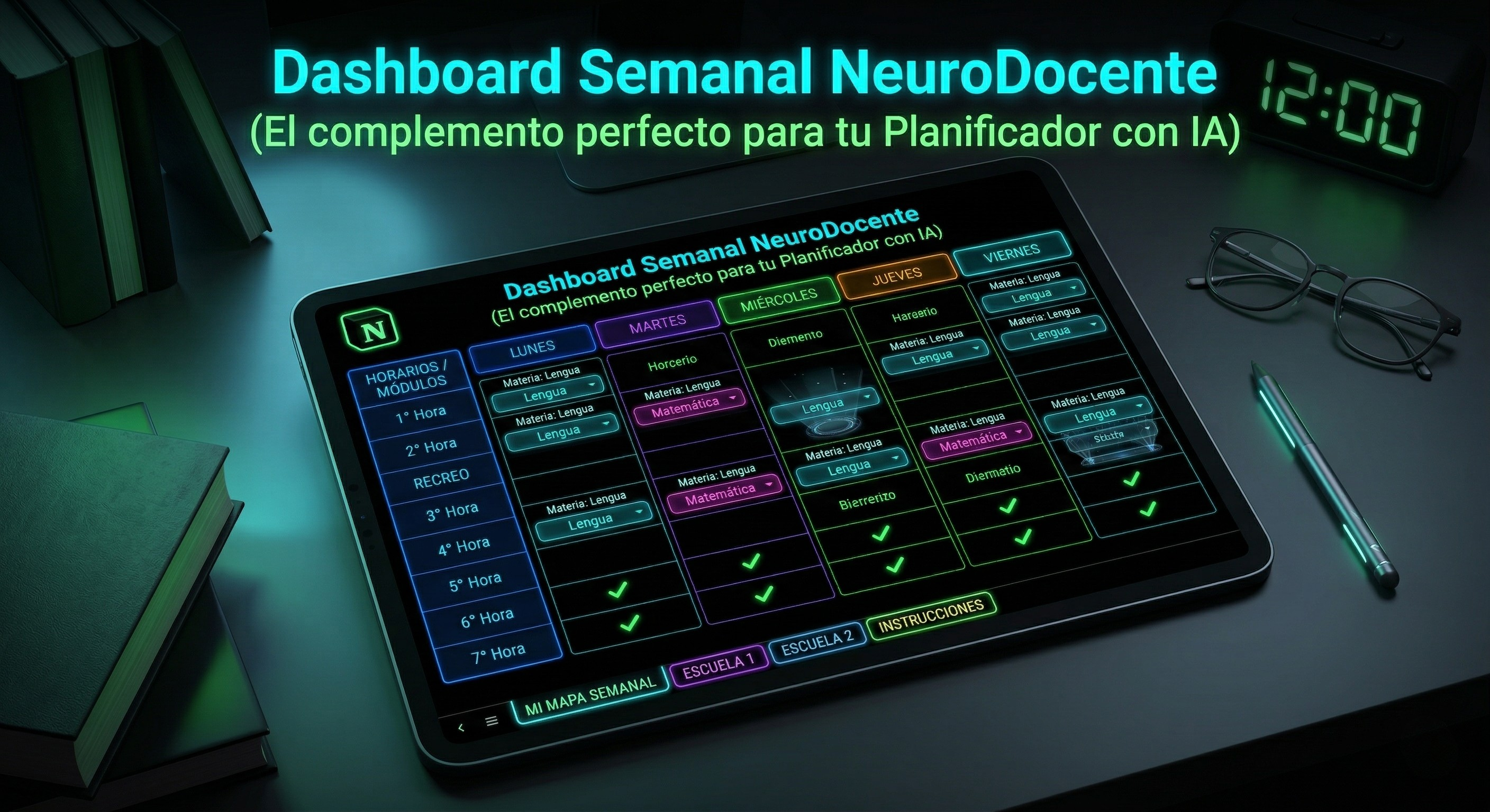 Dashboard Semanal NeuroDocente (El complemento perfecto para tu Planificador con IA)